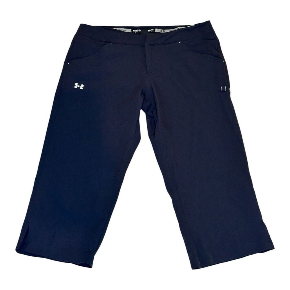 Under Armour Performance Golf Capri Pants Womens Size 6 Black Athletic Crop